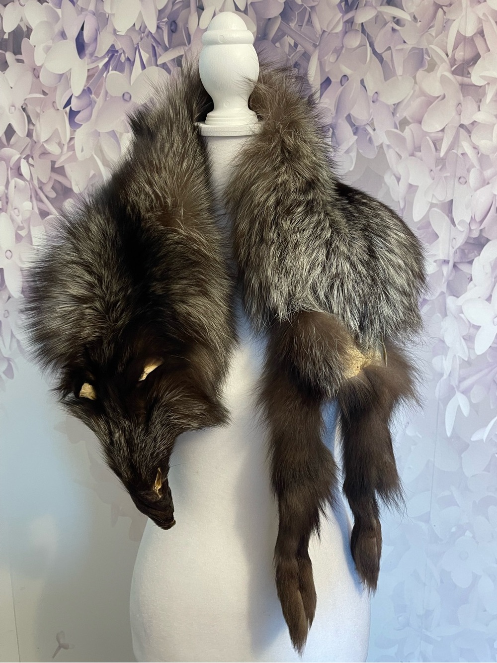 Vintage Brown and Gray Fur Stole